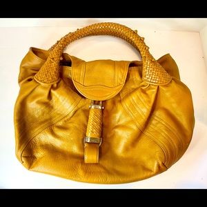 Fendi Camel Color Large Hobo Style Leather SpyBag